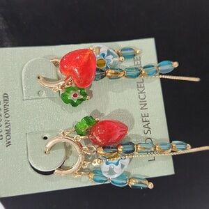 ❤️🔹️ATTERRI🔹️ Beautiful  Charm Heart Huggie Earrings